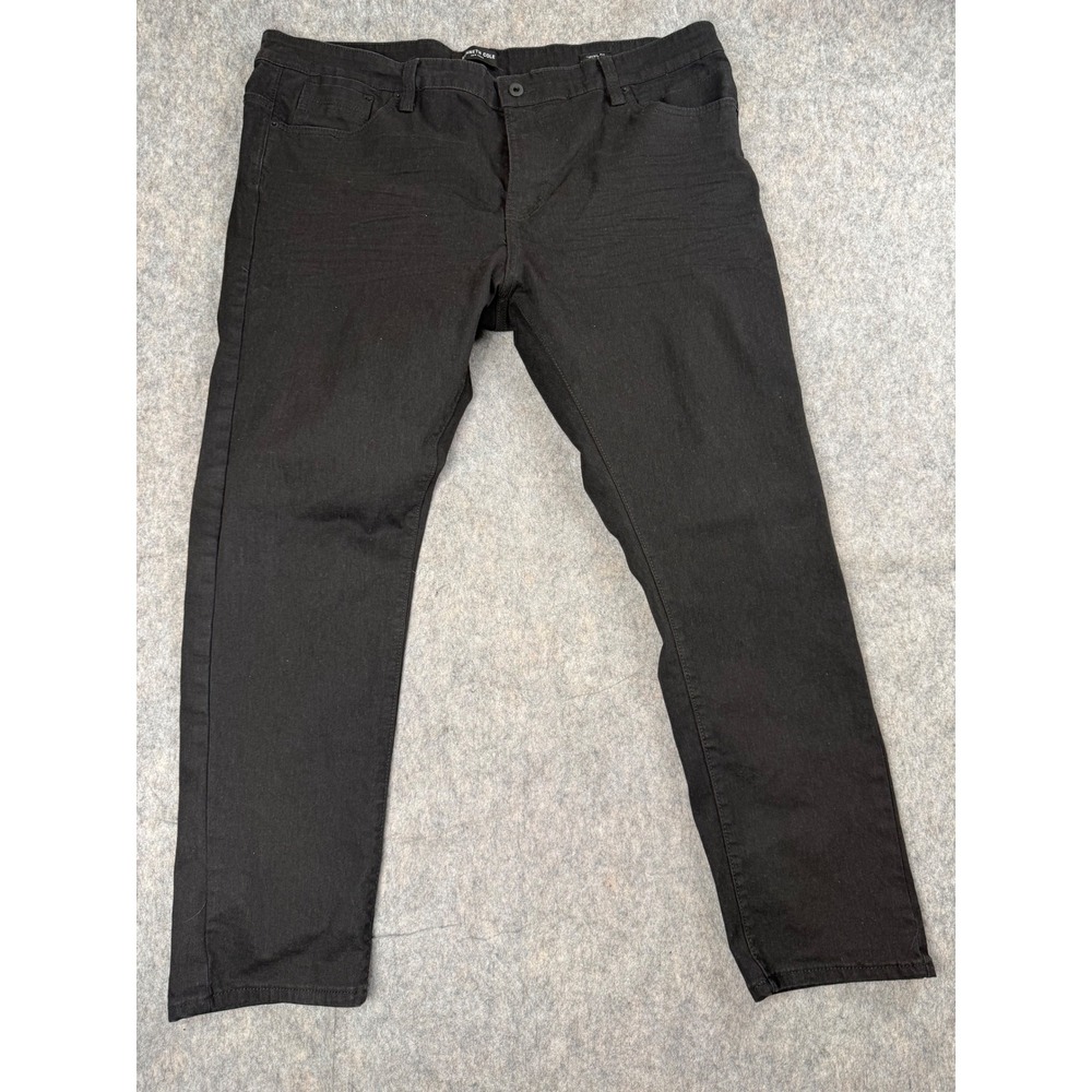 Kenneth Cole Pants Mens 42x30 Black Denim Tapered Fit Cotton Stretch Classic SEO